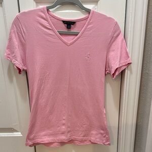 Brooks Brothers Light Pink V-Neck Short Sleeve Tee-Women’s size small